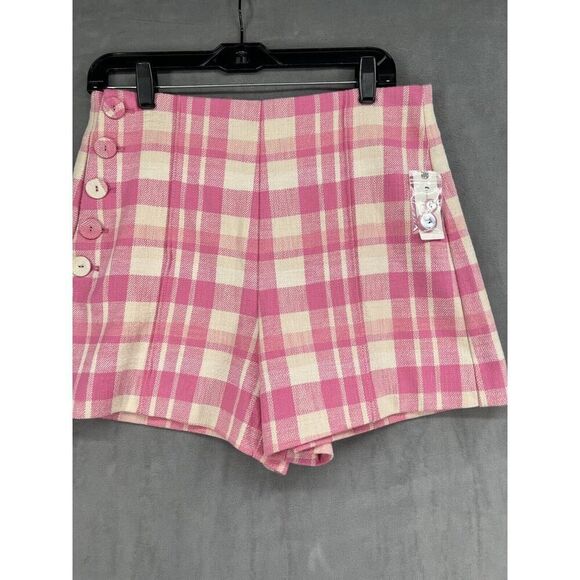 Anthropologie Maeve Tweed Plaid Shorts Size 8 Higb Rise - Picture 4 of 9